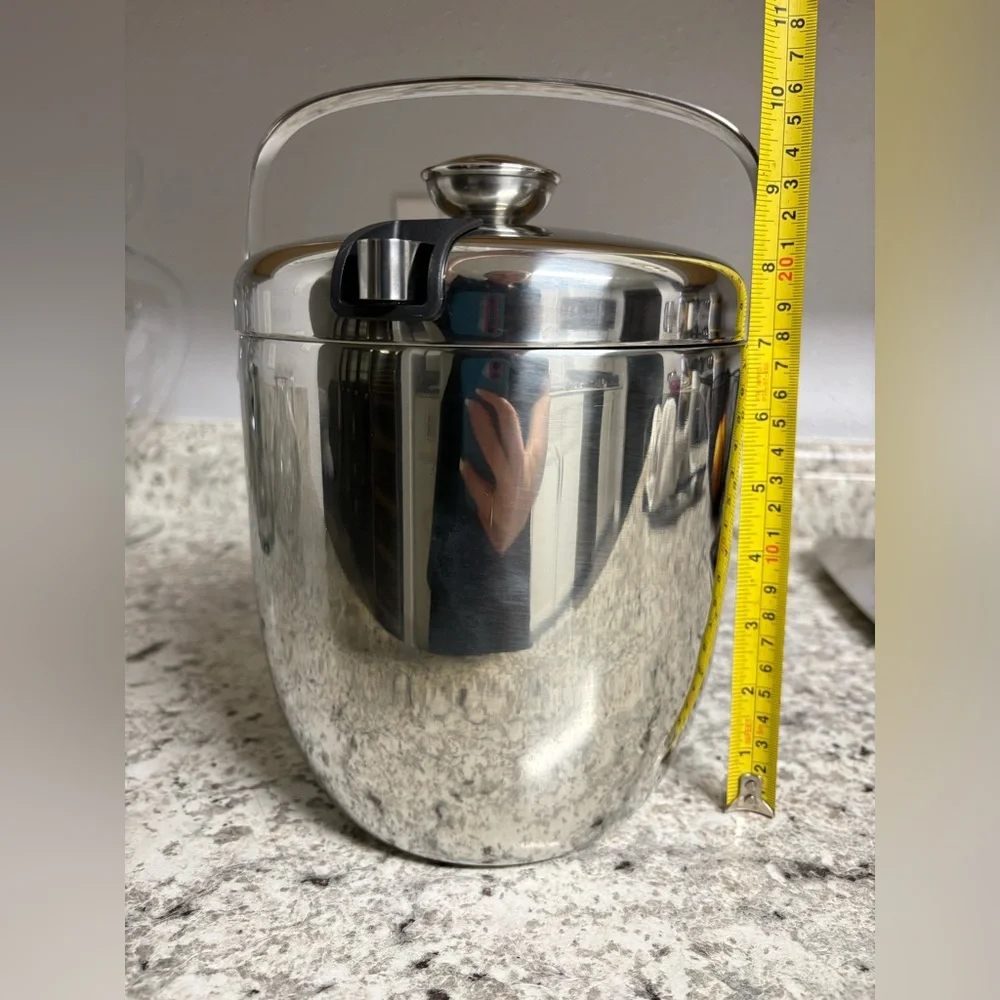 Threshold Stainless Steel Ice Bucket With Tongs And Lid Sleek Design Tongs Fit